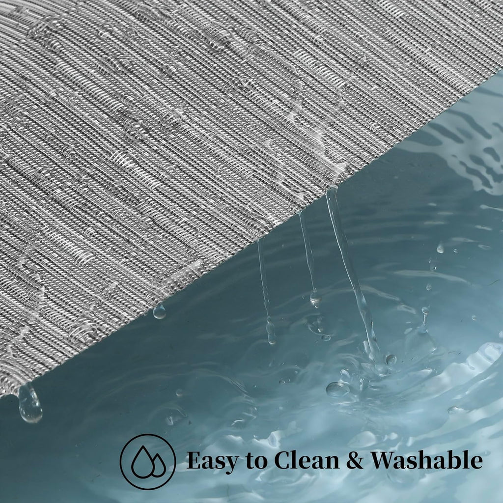 Leetaltree Silver Placemats Set of 8 - Heat Resistant Non-Slip Place mats for Dining Table, Washable Durable PVC Vinyl Woven Table Mats（Silver, 8）