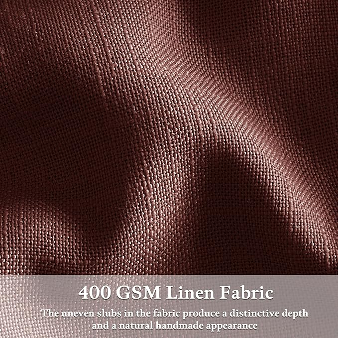 63 Inch Memory Train Linen Pleat Semi Sheer Reddish Brown Kitchen Curtains | - Image 4