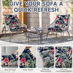 CALBODE 12 Pcs Stretch Outdoor Seat Cushion Covers, Tropical Floral, - Image 4