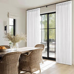 84 Inches Pinch Pleated White Linen Light Filtering Boho Curtains 2 Panels | - Image 7