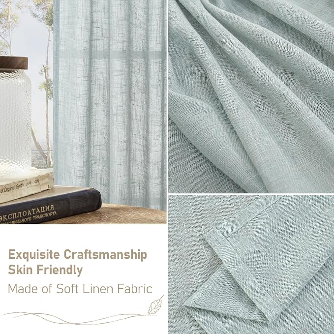 Linen Semi Sheer Curtains 48 Inch - Image 6