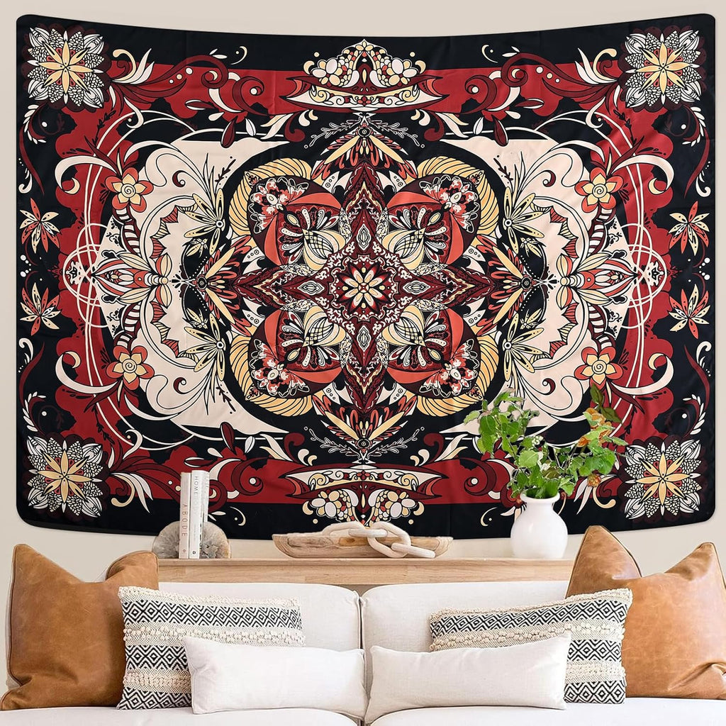 CHDGDHC Mandala Tapestry - Moth Wall Hanging, UV Resistant, Machine Washable, Lightweight, Psychedelic Bedroom Aesthetic Decor for Bedroom, Living Room, Yoga Room - 79.92x59.84 Inch
