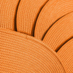 AHHFSMEI Placemats Set of 6 for Dining Table Washable Woven Vinyl Non-Slip 18x12 inches Placemat Heat-Resistant Durable Table Mats for Dining Table Easy to Clean(Oval Orange,6)