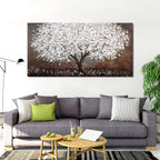 Canvas Wall Art Decor Artwork for Walls Large Black and White Wall Art Decor for Living Room Tree of Life Wall Art Vintage Tree Flower Wall Decor Art Paintings for Room Home Office Wall Decor 29"X58"