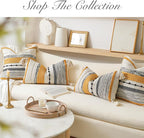 Decorative Lumbar Throw Pillow Cover 14x24 Boho Yellow Mustard Accent Cushion - Image 7