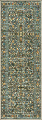 Keen Home Design 2x10 Rug - Machine Washable Runner Rug with Non-Slip Backing, Ideal for Hallway, Entryway, Kitchen, Laundry Room - Vintage, Easy Clean, Durable, Low Pile - (2'6" x 10')