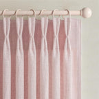 Cute Baby Pink Memory Trained Pinch Pleated Curtains 84 Inch Length 2 Panels Set - Image 4