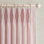 Pretty Light Pink Semi Sheer Curtains 96 Inches Long by PleatedDrapes