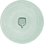 AHHFSMEI Round Braided Placemats Set of 6 Round Table Mats for Dining Tables Natural Woven Heat Resistant Place mats 15 Inch (Fog Green)