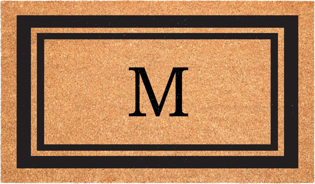 Calloway Mills 152962448 Black Border 24" x 48" Monogram Doormat (Letter M)
