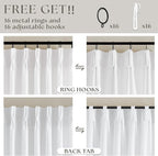 Pleated White Linen Semi Sheer Cafe 30 Inch Curtains 2 Panels | Light Filtering - Image 5