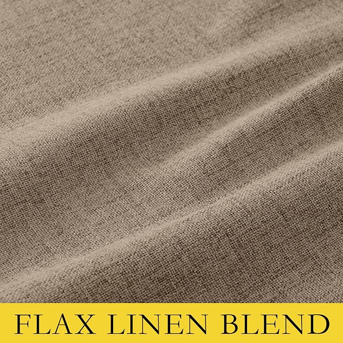 NICETOWN 100% Blackout Linen Curtains 84 inches Long 2 Panels, Thermal - Image 6