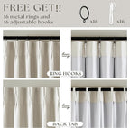 Natural Linen Pinch Pleated Full Blackout Curtains 94 Inch Long 2 Panels | - Image 3