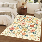 DUKINO 3x5 Area Rug, Floral Washable Rug - Image 9