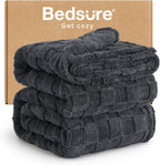 Bedsure GentleSoft King Size Blanket for Bed - Super Soft Cozy Blankets for Women Men Girls, Large Fuzzy Fleece Throw for Bedroom Decor, Dark Grey,108x90 Inches