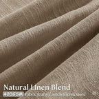 Light Filtering Flax Linen Pleat Living Room Curtains Latte 108 Inch Length | - Image 3