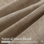 98 Inch Tan Brown Pinch Pleat Memory Trained Light Filter Linen Curtains | Semi - Image 2