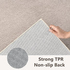 3x5 Oatmeal/White Area Rug Washable Non-Slip Soft Thin - Image 6