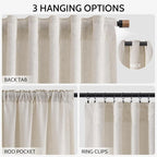 Pearl White Linen Curtains 102 Inches Long - Image 2