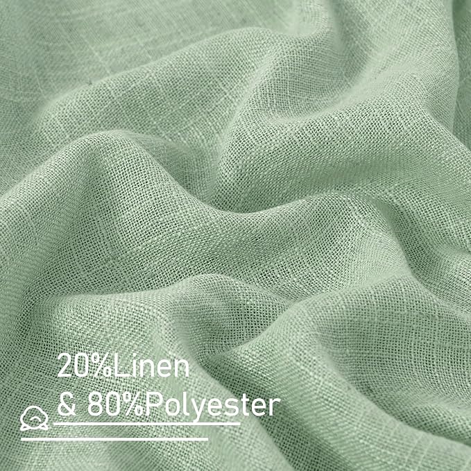 Linen Curtains for Living Room 84 inch Length 2 Panels, Light Filtering Semi - Image 3