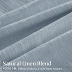 Dusty Blue 80 Inch Pinch Pleated Linen Curtains 2 Panels Set | Light Filtering - Image 3