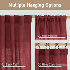 Semi Sheer Linen Curtains 45 Inches Long - Image 3