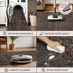 Washable 3x6 Runner Rug for Entryway, Dark Brown Boho Large Kitchen Rug - Image 4