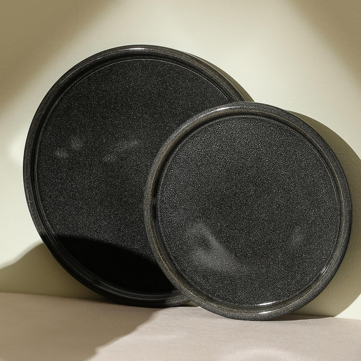 Stone Lain Eden 4-Piece Dinner Plate Set Stoneware, Charcoal Grey