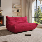 Bean Bag Chair, Oversized Loveseat Fireside Chair for Adults, 2 Seater with Memory Foam Filled, Lazy Sofa Lounge Floor Sofa for Living Room, Bedroom, Office, No Assembly Required. (Burgundy)