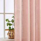 MIULEE Blush Pink Linen Curtains 52x96 Inches Long 2 Panels - Image 5
