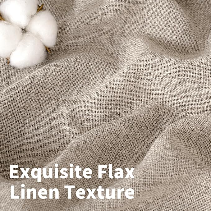 YoungsTex Dark Oatmeal Linen Semi Sheer Curtains 72 Inch Length - Image 5