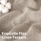 YoungsTex Oatmeal Linen Curtains 84 Inch Length - Image 4