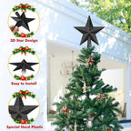 Christmas Tree Ornament, 8" Black Christmas Star Tree Topper Accessories, Xmas Glitter 3D Bethlehem Tree Topper Ornament, Waterproof Holiday Christmas Tree Topper Star Decor for Home Indoor Outdoor