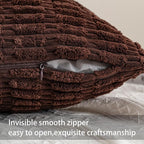 Aegero Pack of 2 Corduroy Decorative Throw Pillow Covers 12x20 Inch - Image 3