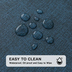 Chrysameld Vinyl Placemats Set of 4 - Faux Leather 100% Waterproof Oil-Proof Wipeable PU Place Mats, Heat Resistant Anti Slip Reversible Table Mats for Indoor & Outdoor Use,(17×12Inch, Navy Blue)