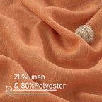 Burnt Orange Linen Curtains 45 Inch Length 2 Panels, 34 x 45 Inch | Light - Image 2