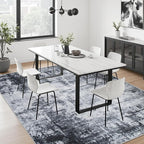 Area Rug Living Room: 4x6 Modern Washable Soft Carpet Dark Black | - Image 4