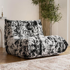 Bean Bag Chair, Fireside Chair Bean Bag Sofa Large Bean Bag Chair for Adults, Bean Bag Chairs for Teens with High Density Comfortable Foam, Memory Foam Bean Bag for Living Room, Bedroom(Black Pattern)