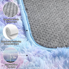 Rainbow Rugs for Girls Bedroom, 5x8 Fluffy Bedside Throw Area Rug, Soft Plush - Image 4