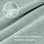 MIULEE 100% Blackout Linen Curtains 42 x 63 Inch Seafoam Green 2 Panels | - Image 3