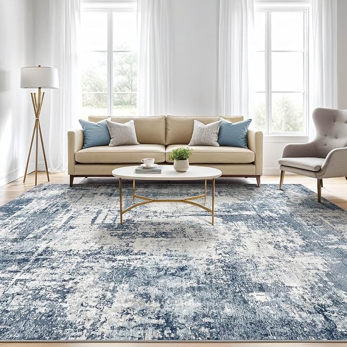 LOONGRUG 9x12 Area Rug Washable Large Neutral Modern Living Room Rugs | - Image 5