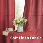 YoungsTex Burgundy Red Linen Curtains 72 Inch Length - Image 6