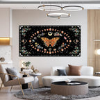 Canvas Abstract Wall Art Boho Wall art Decor Canvas Art Wall Decor Pictures for Living Room Vintage Butterfly Wall Art Decorations Moon Flower Artwork for Walls Home Office Wall Decor 20" X 40"