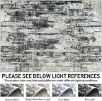 5x7 Area Rugs for Living Room: Washable Abstract Black Grey Gold Carpet | - Image 7