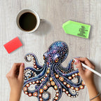 SENQAO Octopus Diamond Art Hanging Kit for Adult, Special Shaped Rhinestone, Double Sided DIY Acrylic Diamond Art Painting Window Pendants Home Garden Wall Hanging Kits Hanging Ornament