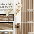 Sand Beige Linen Curtains 132 Inch Length - Image 3
