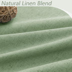 Light Sage 100% Blackout Linen Curtains 90 Inch Length 2 Panels Set - Image 3