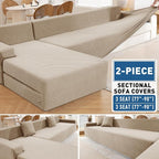 ZNSAYOTX Sectional Couch Covers, Stretch Jacquard Slipcovers - Image 4