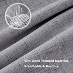 MIULEE 100% Blackout Linen Curtains 42 x 90 Inch Glacier Gray 2 Panels | - Image 3
