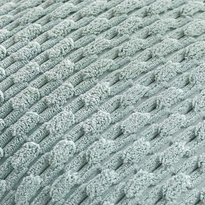 Set of 4 Aqua Decorative Throw Pillow Covers 24x24 Inch Corduroy Pillow Covers - Image 6